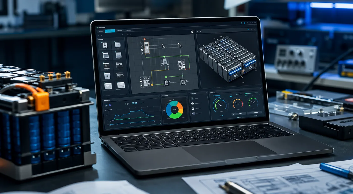 Robust battery design software interface on an engineering workstation
