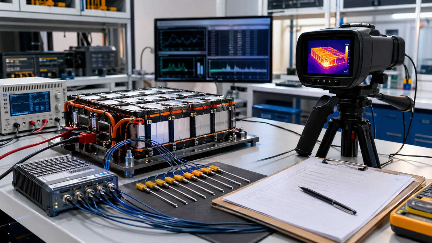 Battery validation software and thermal test bench